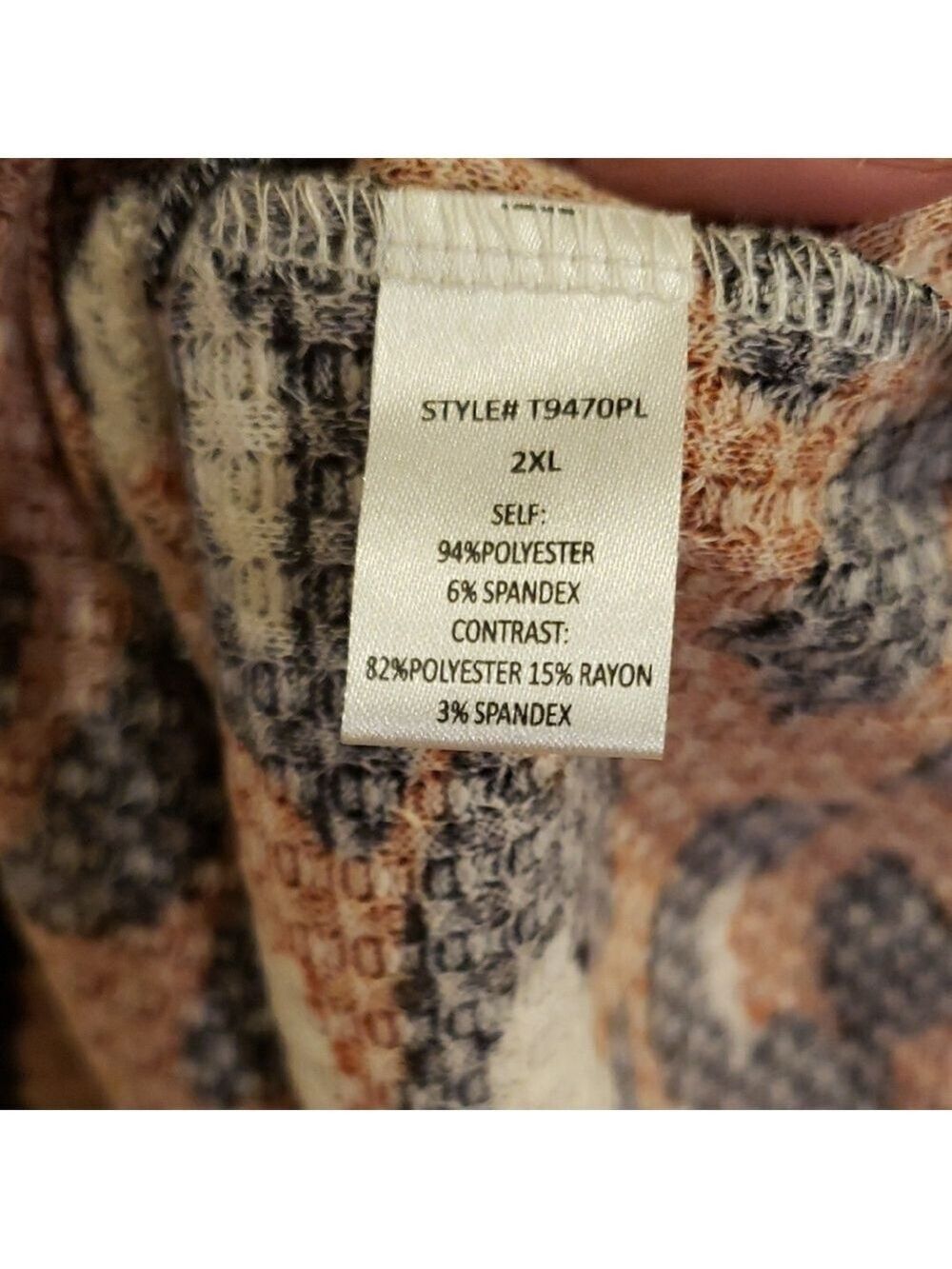 White and Black Leopard Print Waffle Top - Picture 8 of 8